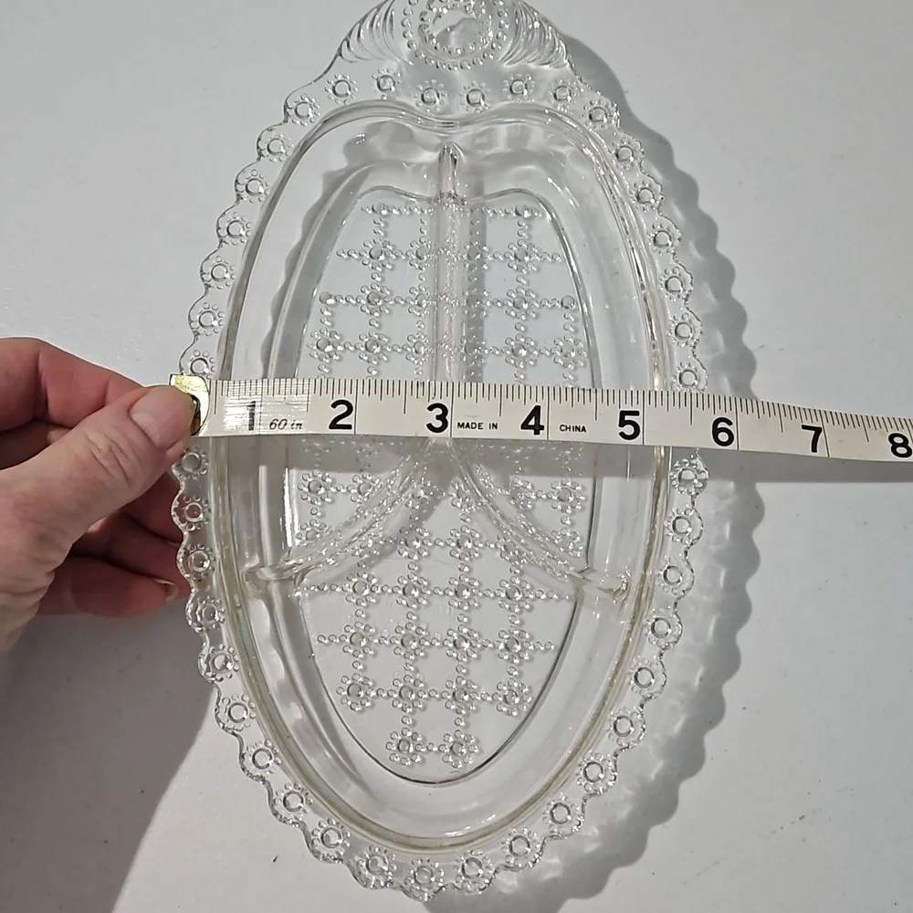 Elegant Clear Glass Divided Serving Tray